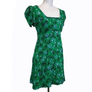 Row•A green floral mini dress